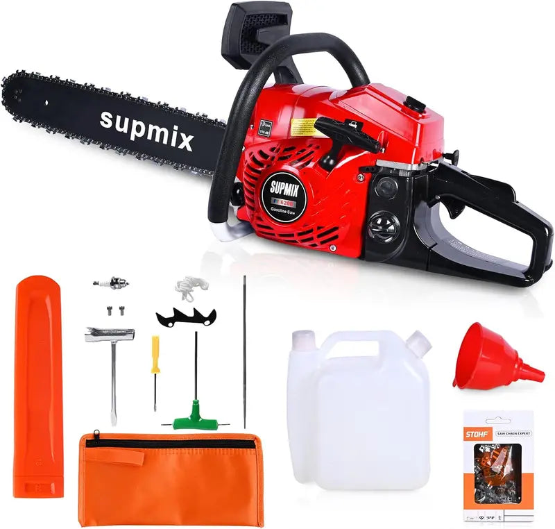 62cc 20-Inch Gas Chainsaw  3.4HP 2-Cycle Professional Wood-Cutting Saw for Farm, Yard, and Outdoor Projects