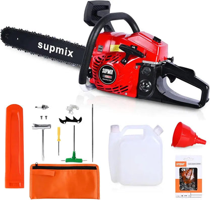 62cc 20-Inch Gas Chainsaw  3.4HP 2-Cycle Professional Wood-Cutting Saw for Farm, Yard, and Outdoor Projects