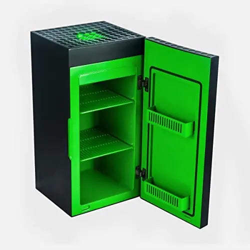 Xbox Official Gear Series X Mini Fridge Thermoelectric Cooler, 10L Capacity, 12 Can Holder, USB Port, AC/DC Powered