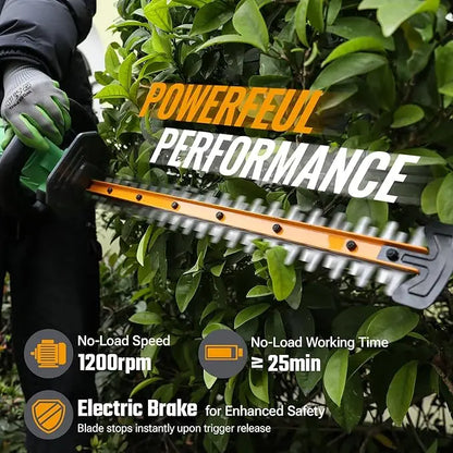 WORKPROX 20V 22-Inch Dual-Action Hedge Trimmer  3/4-Inch Cutting Capacity for Clean Branch Removal