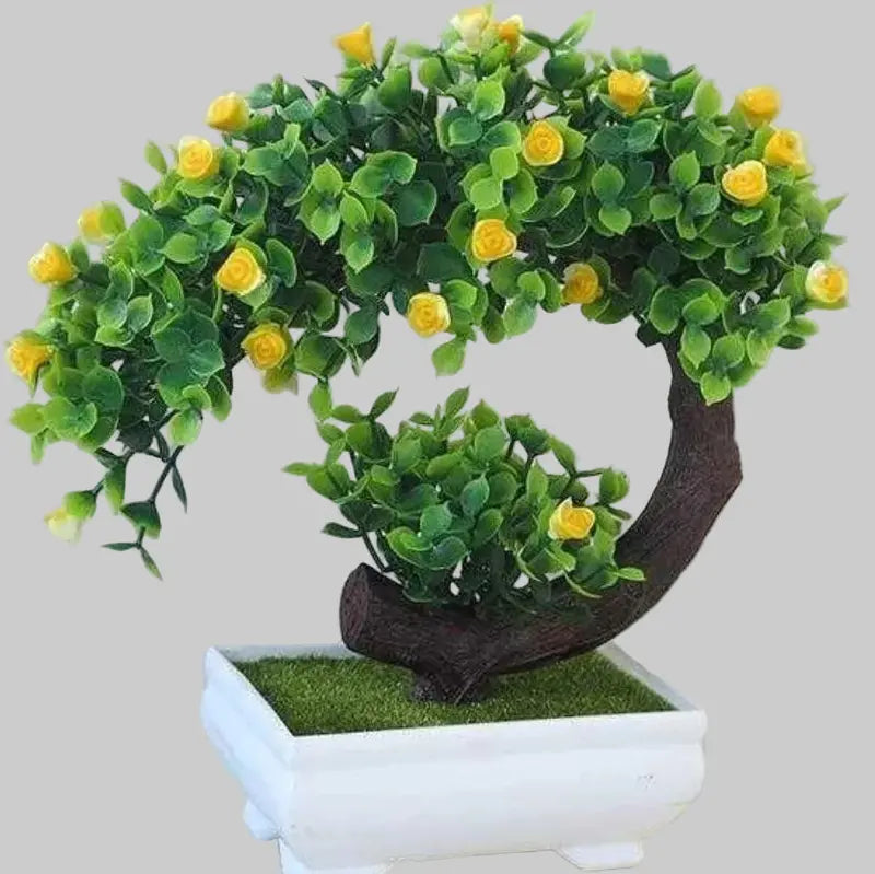 Decorative Artificial Bonsai Plant  Silk Flowers on PVC Stem (20 cm)