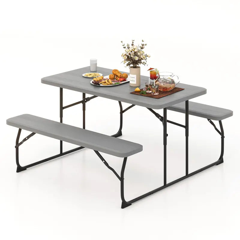 Collapsible Picnic Table with Integrated Benches