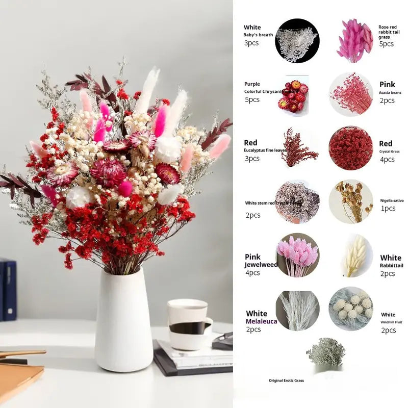 Curated Dried Flower Bouquet  Rustic Botanical Arrangement for Home & Wedding Spaces
