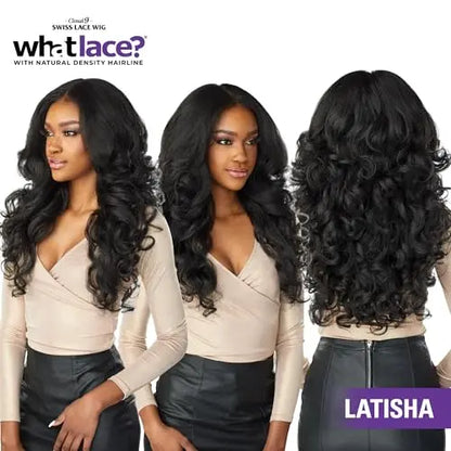 Sensationnel Whatlace Latisha 13¡Á6 Synthetic Wig with Pre-Plucked HD Lace Hairline  1B Off Black