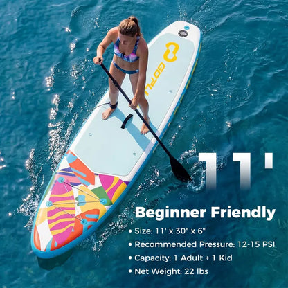 11-Foot Inflatable Stand-Up Paddle Board with Complete Accessory Kit