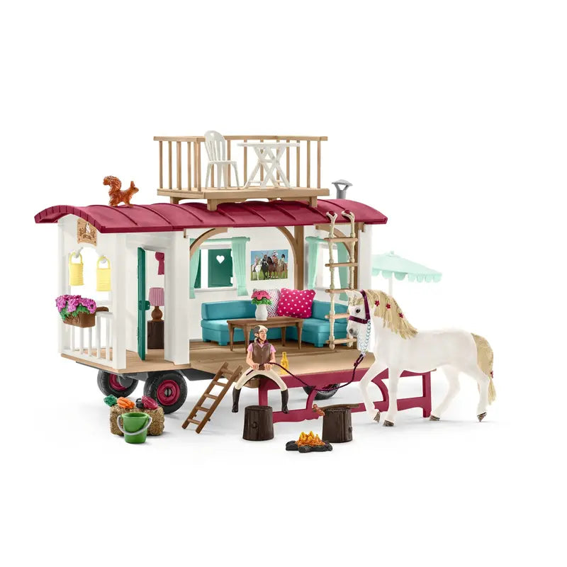 Schleich Horse Club Camper Playset, 43-Piece Realistic Horse Toys for Kids Aged 5-12