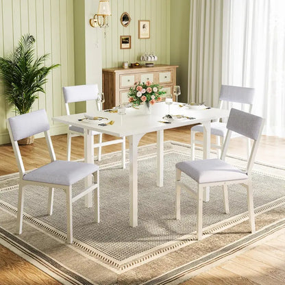 Rectangular Extendable Dining Table Set with Soft-Cushion Seating