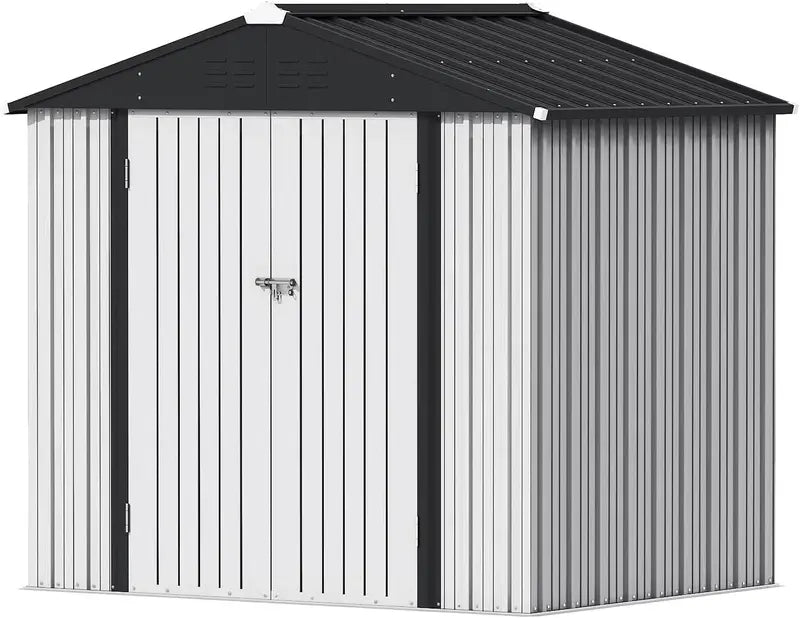 Devoko Lockable Steel Garden Shed  Corrosion-Resistant Outdoor Storage House for Tools and Equipment
