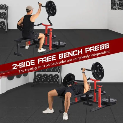 Heavy-Duty Chest Press Machine  1050-LB Capacity with Independent Converging Arms & Adjustable Bench