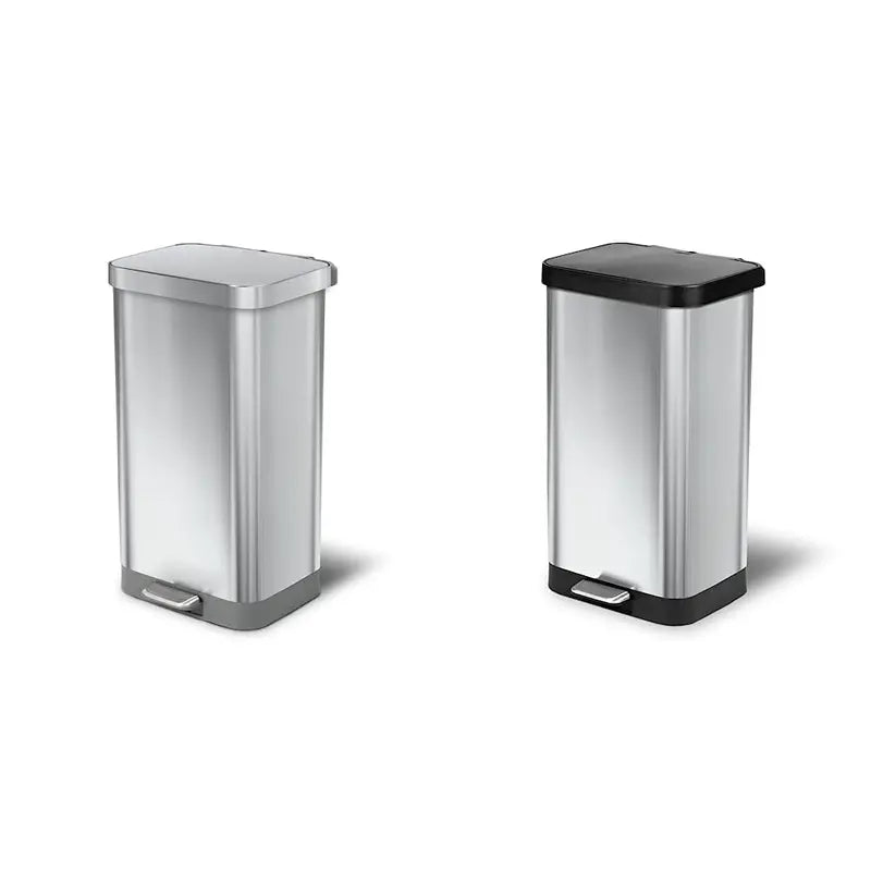 Glad 20 Gallon Stainless Steel Step Trash Can with Clorox Odor Protection, Soft Close Lid & Foot Pedal