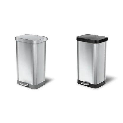 Glad 20 Gallon Stainless Steel Step Trash Can with Clorox Odor Protection, Soft Close Lid & Foot Pedal