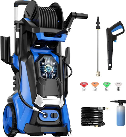Blue Electric Pressure Washer 4500 PSI 3.2 GPM with Smart Control, Adjustable Levels for Effortless Patio Cleaning