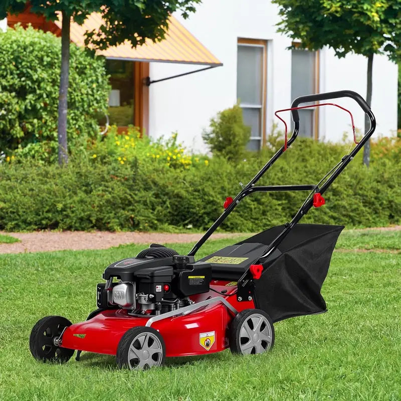 18-Inch 3-in-1 Self-Propelled Gas Lawn Mower  131cc Engine, 50L Grass Catcher, Heavy-Duty Yard Maintenance