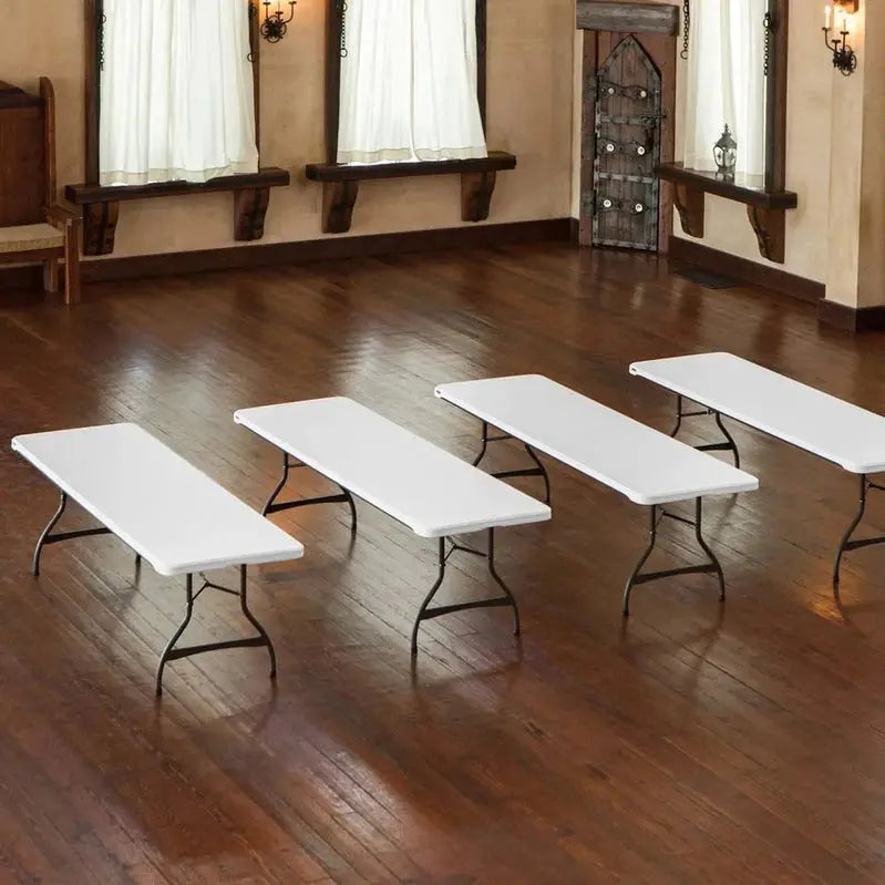 Lifetime 8-Foot Commercial Folding Tables  Stackable, White, 4-Pack (Model 80344)