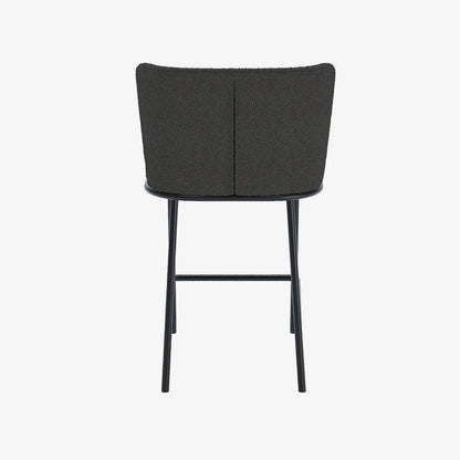 Lot de 2 tabourets de bar tissu boucl  gris fonc  C sar