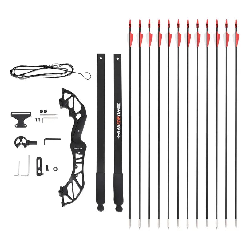 55 lb Recurve Bow & Arrow Set  Fiberglass Arrows Included, Everfit Youth/Adult Archery Kit