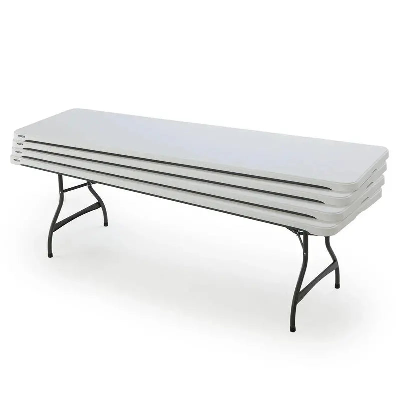 Lifetime 8-Foot Commercial Folding Tables  Stackable, White, 4-Pack (Model 80344)