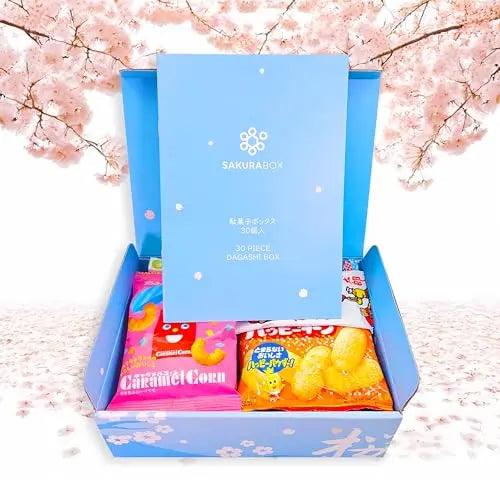 Sakura Box 30-Piece Japanese Snacks & Candy Dagashi Gift Set