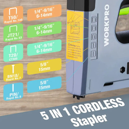 WORKPRO 5-in-1 Corded Staple Gun & Brad Nailer Kit — Includes 2000 Fasteners