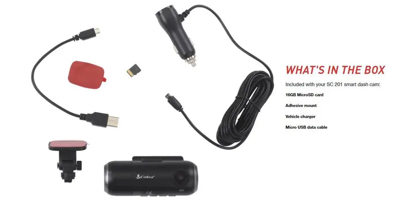 Cobra Smart Dash   Rear Cam SC 201 QHD 1080P Wifi GPS