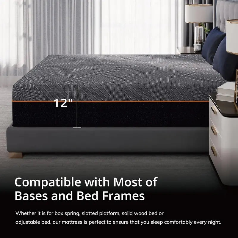 EGOHOME 14″ King Size Cooling Gel Memory Foam Mattress  CertiPUR-US Certified, Made in USA, Therapeutic Medium Support