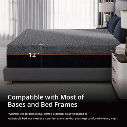 EGOHOME 14″ King Size Cooling Gel Memory Foam Mattress  CertiPUR-US Certified, Made in USA, Therapeutic Medium Support