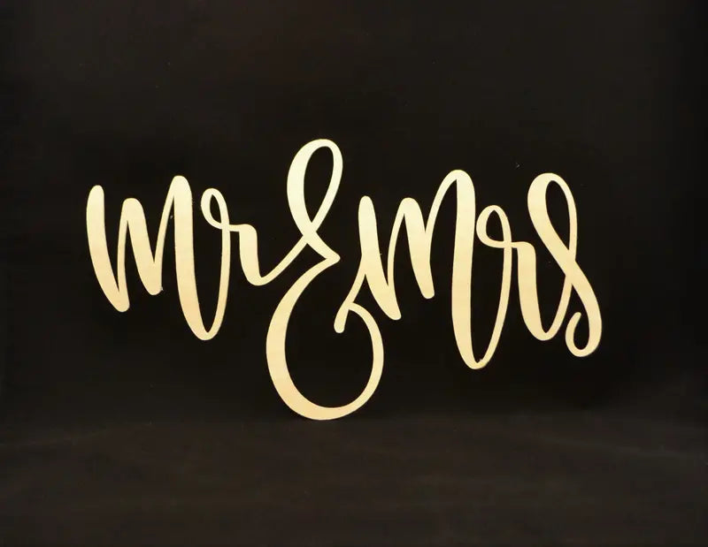 Wooden ‘Mr. & Mrs.’ Cut-Out Decor for Weddings