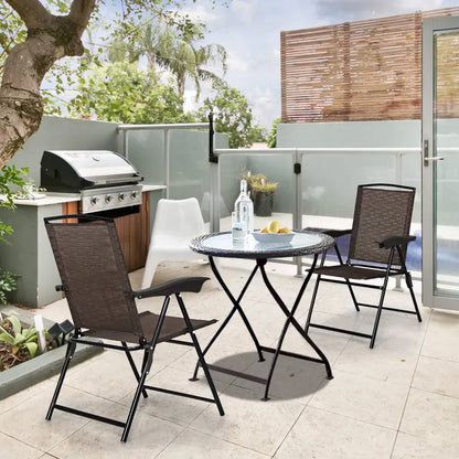 Set of 2 Foldable Sling Chairs for Indoor, Patio, Garden, or Poolside Use