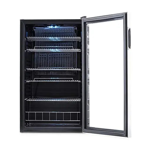 NewAir AB-1200 126-Can Mini Fridge with Reversible Glass Door & Stainless Steel Frame