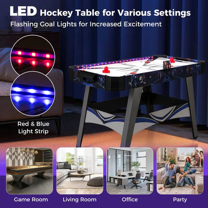 54-Inch Air Hockey Table  LED Scoreboard, Dual Lights, Pucks & Pushers Included