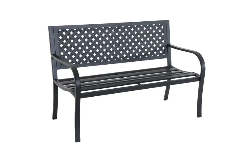 Mainstays Outdoor Durable Steel Bench  Black