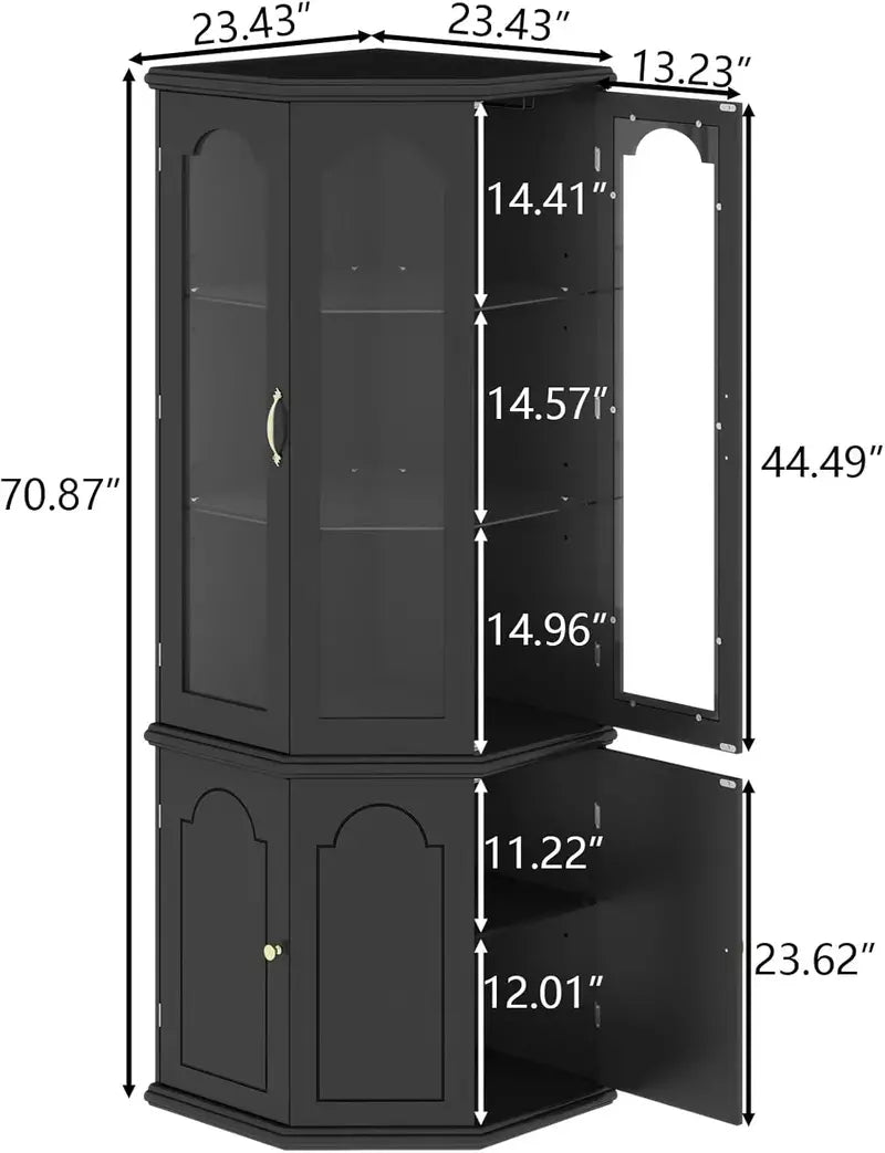 Modern Corner Wine Storage Cabinet  Tall LED-Lit Design for Home Bars and Dedicated Cellars