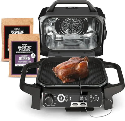 OG751 Woodfire Pro Outdoor Grill — 7-in-1 BBQ Smoker, Air Fryer & Grill with Built-In Thermometer