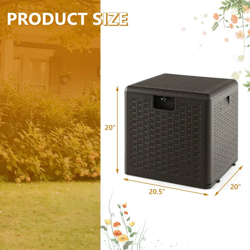 Weatherproof Resin Outdoor Storage Box  31/73/100 Gallon Locking Patio Chest