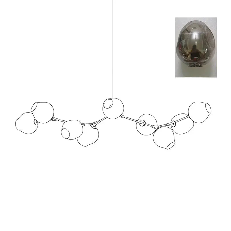 Orvani Linear Globe Chandelier in Modern Industrial Style