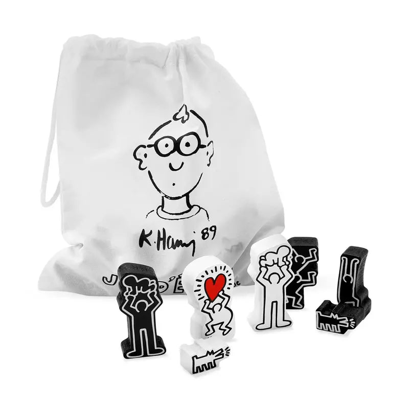 Keith Haring Illustrated Wooden Chess Set