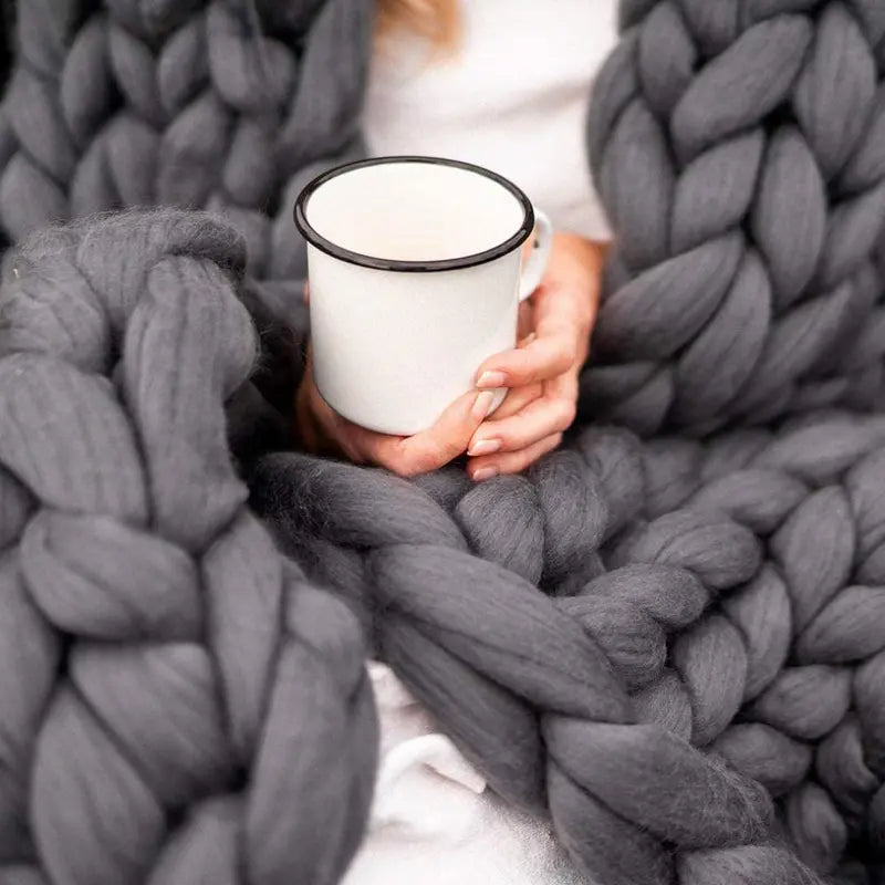 Extra-Thick Chunky Craft Yarn  Soft Bulky Wool Blend for DIY Decor