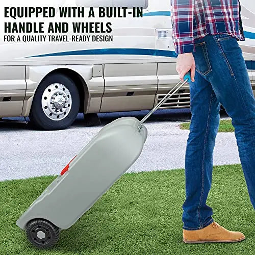 Hike Crew RV 10.6 Gallon Waste Holding Tank | Portable Odorless Black   Grey Water Tote for Camper with Rotating Drain Spout