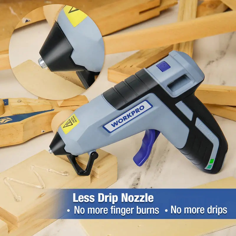 WORKPRO 3.6V Cordless Hot Glue Gun Kit  Low-Drip Design with 20 Mini Glue Sticks Included