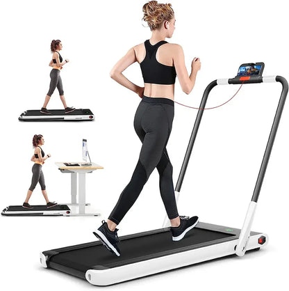 Compact Folding Under-Desk Treadmill  2.25 HP Dual-Mode Superfit Walking Machine