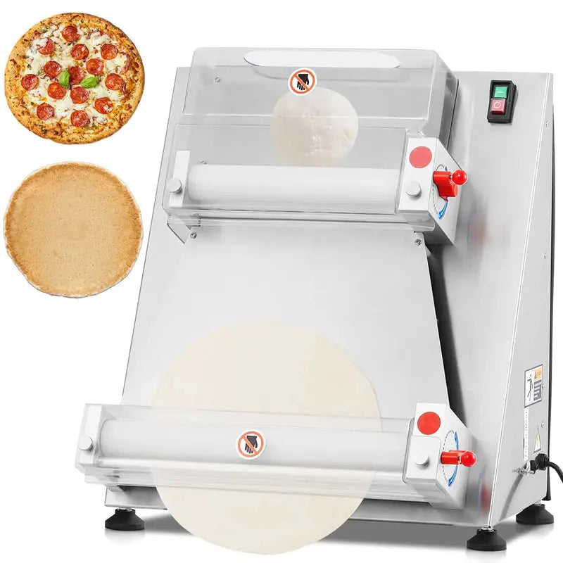 Commercial Electric Pizza Dough Sheeter  16-Inch Max Width, 370W Stainless Steel Roller for Pasta, Noodles & Flatbreads
