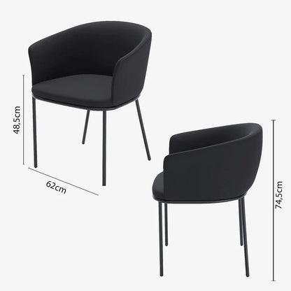 Lot de 2 fauteuils de salle à manger en velours