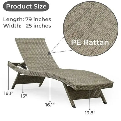 All-Weather Wicker Chaise Lounge Set  2-Piece Outdoor Relaxation Pair