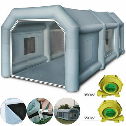 BrandX Inflatable Spray Booth 26x15x10FT  Portable Car Workstation with Dual Blowers, Durable Oxford Fabric, UV & Flame Resistant