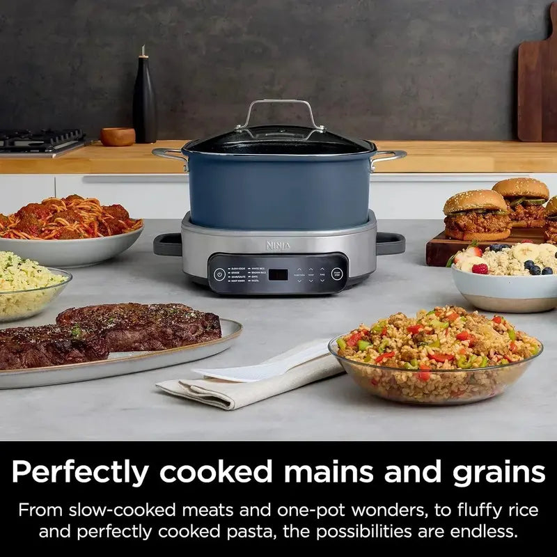 Ninja Slow Cooker 8.5QT  Dutch Oven Style Multi-Cooker with Steam Lid and Integrated Spoon