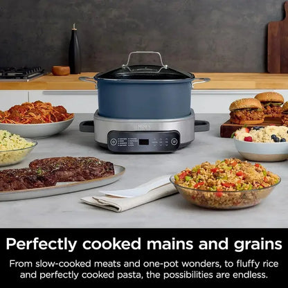 Ninja Slow Cooker 8.5QT  Dutch Oven Style Multi-Cooker with Steam Lid and Integrated Spoon