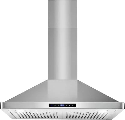 COSMO 30″ Ducted Wall-Mount Range Hood with 380 CFM Ventilation and Modern Vista Design