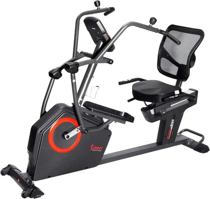 Sunny Health & Fitness SF-RBE4886SMART Recumbent Elliptical  Electromagnetic Resistance, Arm Exercisers, Bluetooth & SunnyFit App