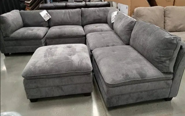 6-Piece Modular Fabric Sectional Sofa  Configurable Layout