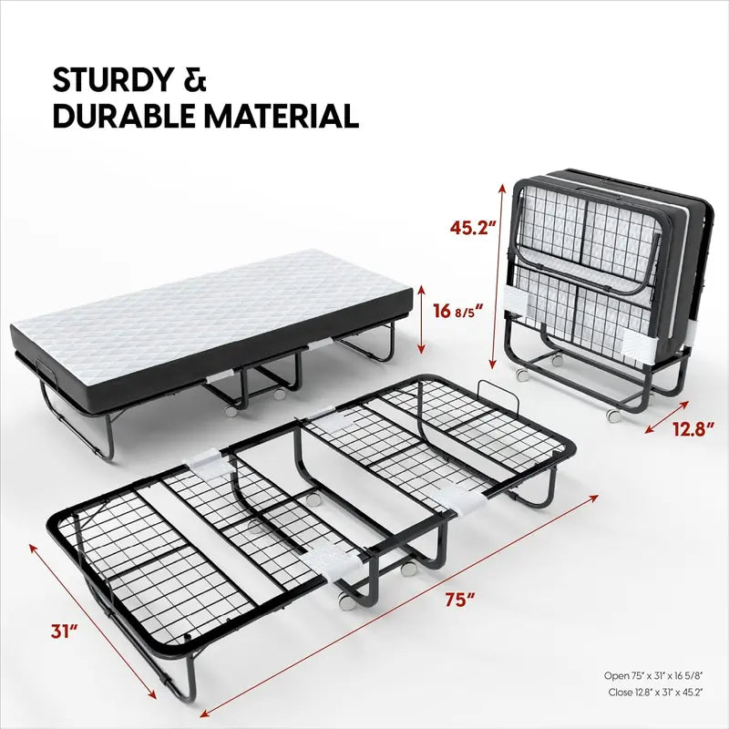 EconoHome Portable Folding Guest Bed with Integrated Mattress